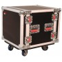 GATOR G-TOUR 10U CAST - рэковый флайт-кейс, 10 U, на колесах,дерево,черный,