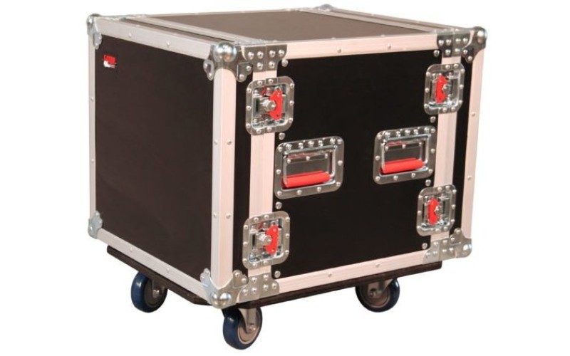 GATOR G-TOUR 10U CAST - рэковый флайт-кейс, 10 U, на колесах,дерево,черный,