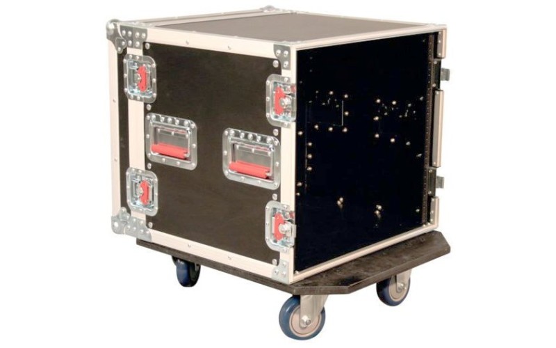 GATOR G-TOUR 10U CAST - рэковый флайт-кейс, 10 U, на колесах,дерево,черный,