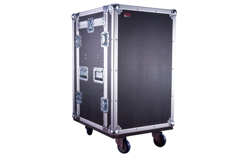 GATOR G-TOUR 10X14 PU -рэковый флайт-кейс, 10U верх,14U низ, на колесах,дерево,черный, вес 48,02кг