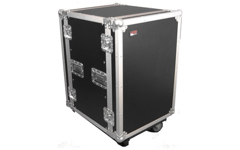 GATOR G-TOUR 14U CAST - рэковый флайт-кейс, 14 U, на колесах,дерево,черный