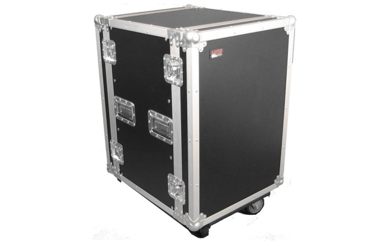 GATOR G-TOUR 16U CAST - рэковый флайт-кейс, 16 U, на колесах,дерево,черный