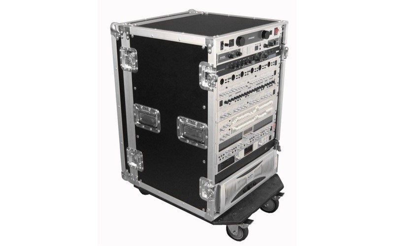 GATOR G-TOUR 16U CAST - рэковый флайт-кейс, 16 U, на колесах,дерево,черный