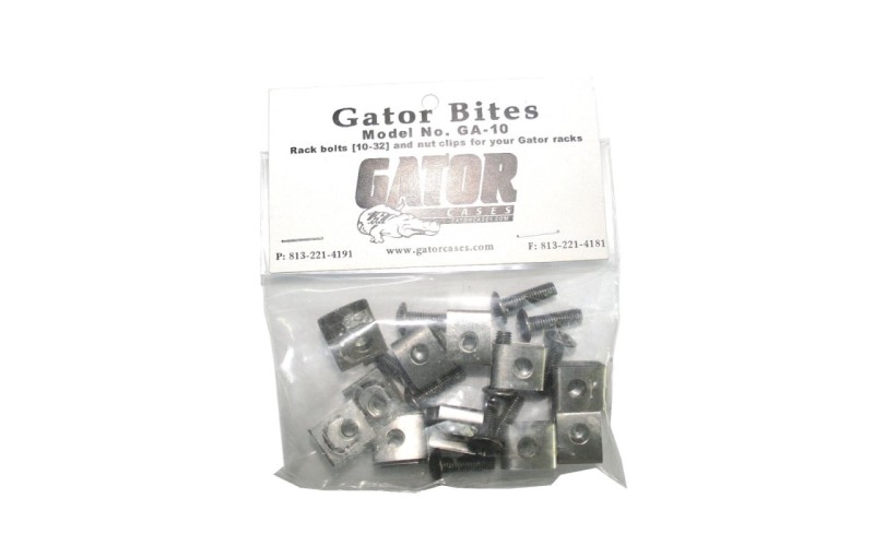 GATOR GA-10 - комплект крепежа для рэковых кейсов: болт, гайка (упаковка 10 штук)