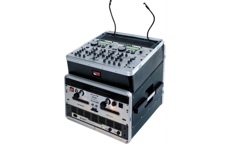 GATOR GRC-10X8 - рэковый кейс,пластик,черный,10U верх, 8U низ, компактный, легкий доступ к кабелям