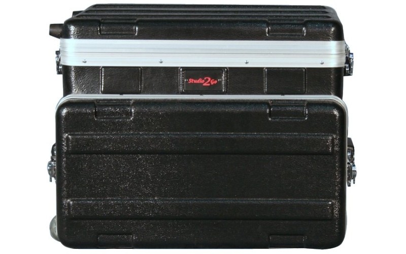 GATOR GRC-STUDIO4GO-W - рэковый кейс,пластик, верх - для ноутбука и 4U низ, колёса