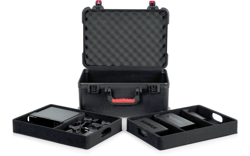 GATOR GTSA-MICW7 - пластиковый кейс для 7 беспроводных микрофонов, и два лотка для аксуссуаров