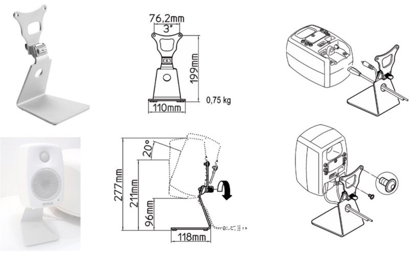 Genelec 8010-320W настольная L-образная стойка
