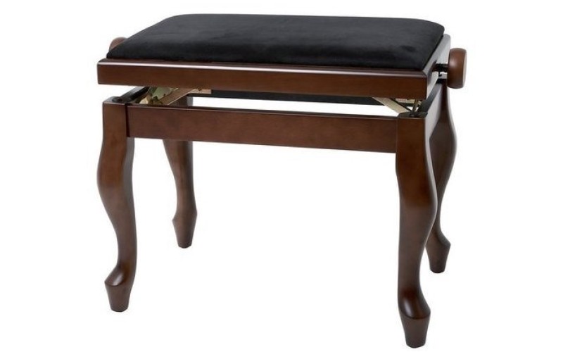 GEWA Piano Bench Deluxe Classic Walnut Matt банкетка орех матовый гнутые ножки верх черный
