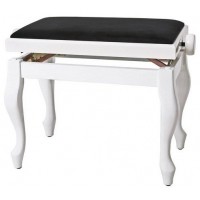 GEWA Piano Bench Deluxe Classic White Matt банкетка белая матовая гнутые ножки верх черный