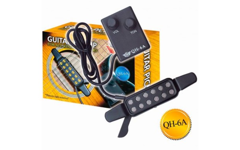 GH QH-6A Звукосниматель (пьезодатчик) для акустической гитары, регулировка громкости и тона