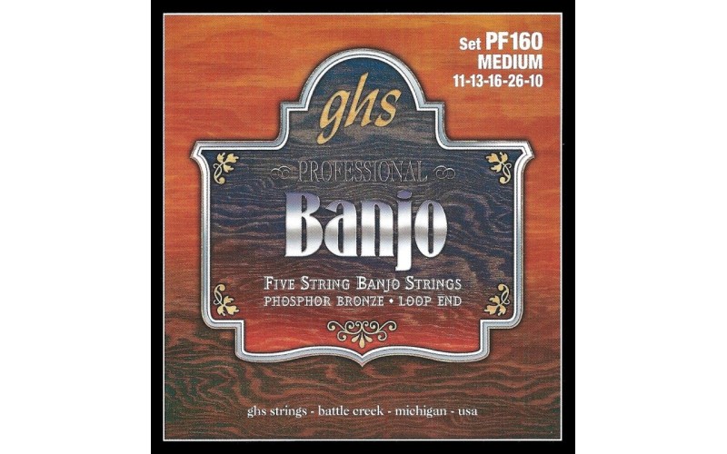 GHS PF160 (11-13-16-26-10) - струны для 5 струнного банджо