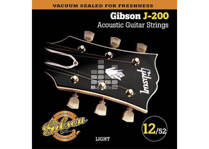 GIBSON SAG-J200L PREMIUM PHOS BRONZE .012-.052 струны для акустической гитары