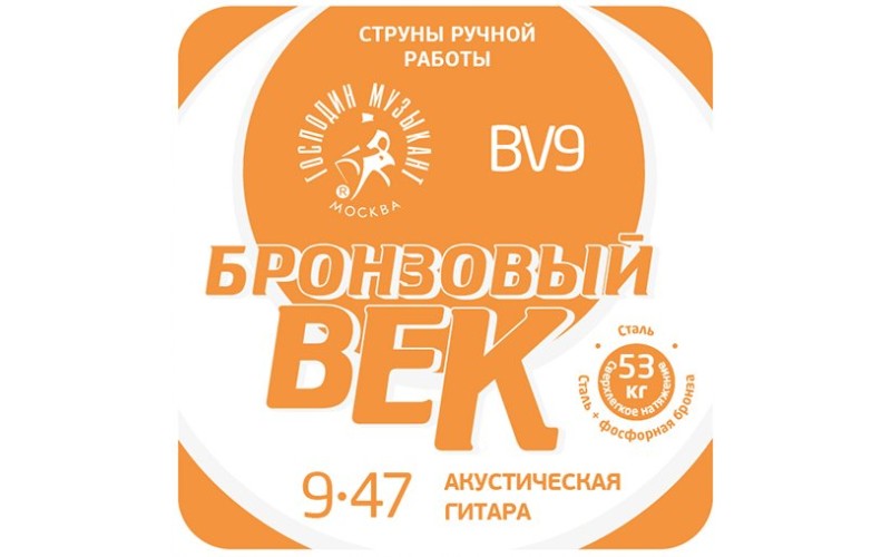 Господин Музыкант BV09 Бронзовый Век №09 Комплект струн для акустической гитары, 009-047