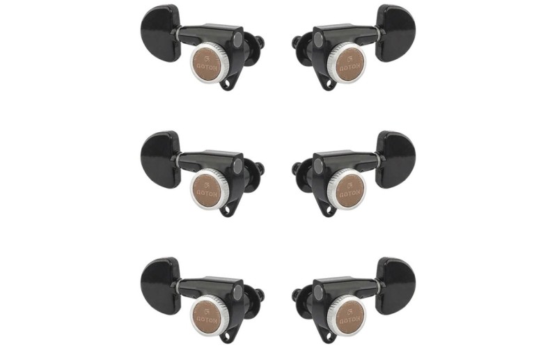 Gotoh SG301-MGT-20-B-L3+R3 Колки для гитары 3+3, локовые, черные