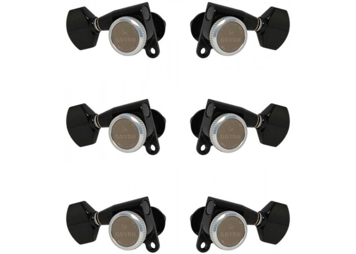 Gotoh SG360-MGT-07-B-L3+R3 Колки для гитары 3+3, локовые, черные