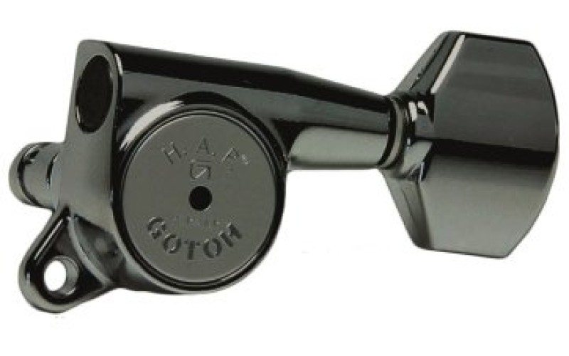 GOTOH SG381-HAPM-07-B-L3+R3 Колки для гитары 3+3, локовые, черные