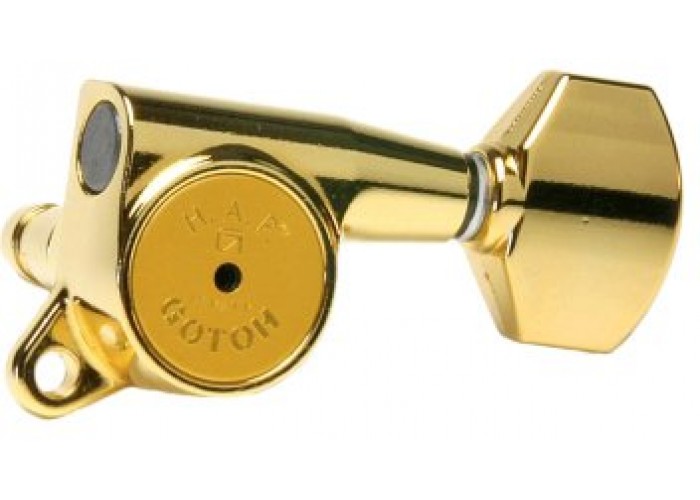 GOTOH SG381-HAPM-07-GG-L3+R3 Колки для гитары 3+3, локовые, золото