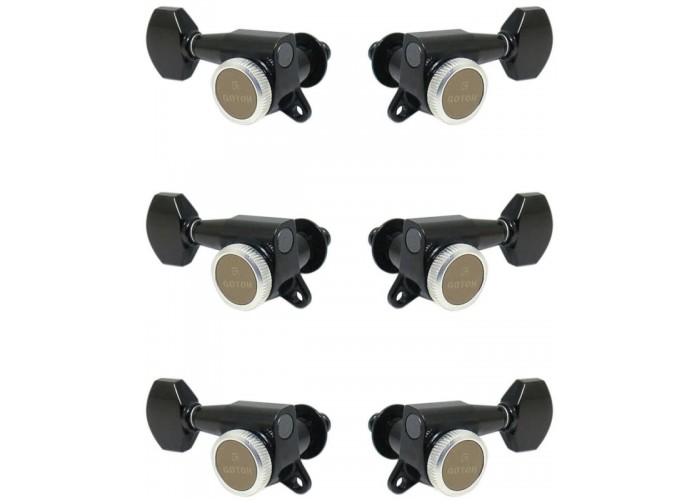 GOTOH SG381-MGT-07-B-L3+R3 Колки для гитары 3+3, локовые, черные