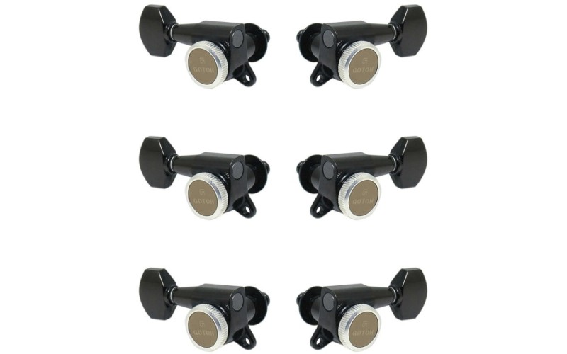 GOTOH SG381-MGT-07-B-L3+R3 Колки для гитары 3+3, локовые, черные