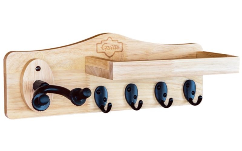 Guitto GGS-09 Настенный держатель для гитары (крюк), с крючками и полкой
