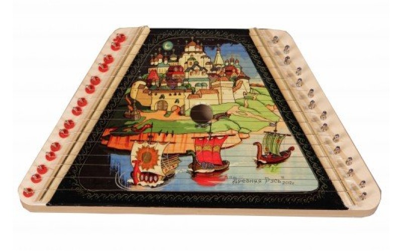 Гусли с нотами расписные, рисунок 