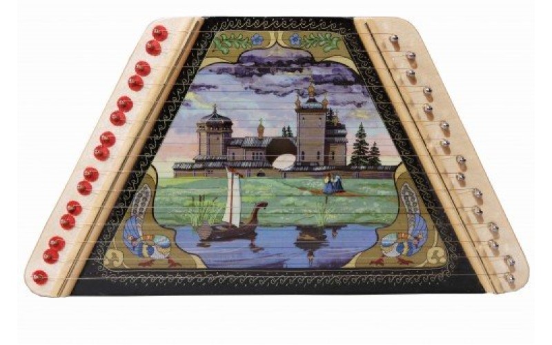 Гусли с нотами расписные, рисунок 