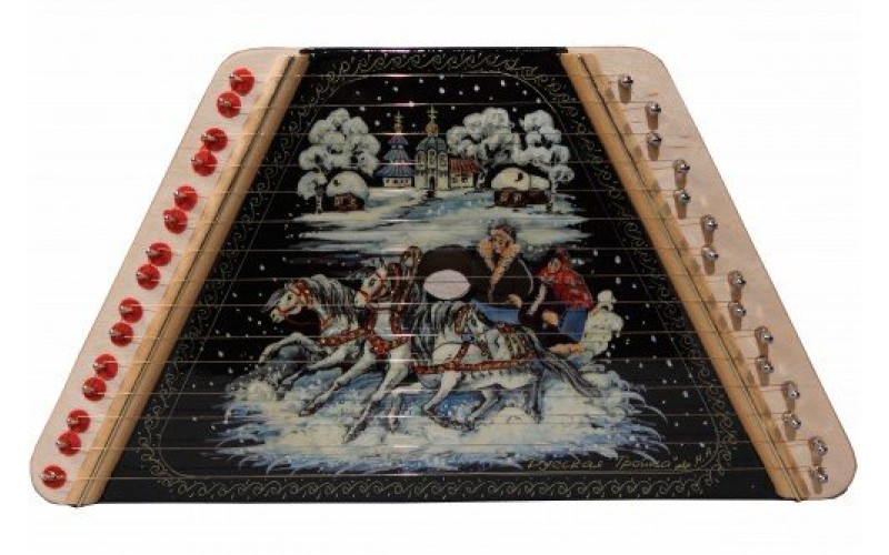 Гусли с нотами расписные, рисунок 