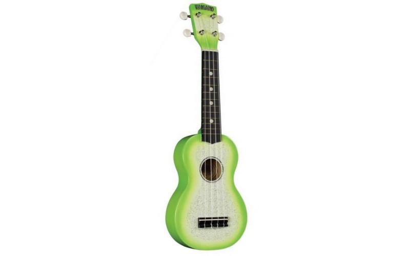HAMANO U-35GN Green Sparkle укулеле сопрано, клен, гриф махогани, чехол, зеленый берст с блестками