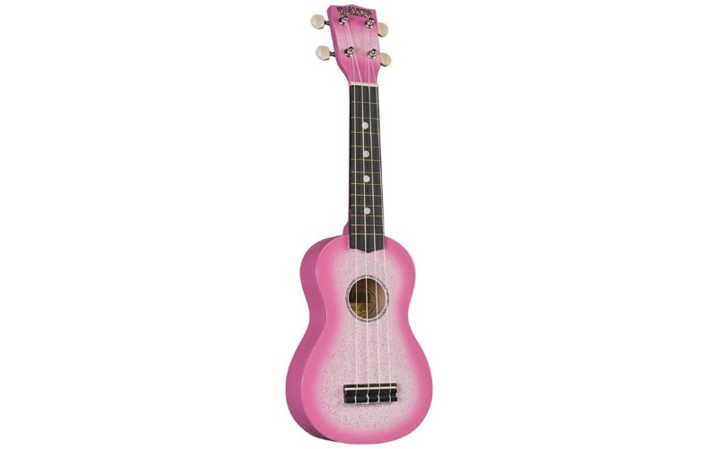 HAMANO U-35PK Pink Sparkle укулеле сопрано, клен, гриф махогани, чехол, розовый берст с блестками