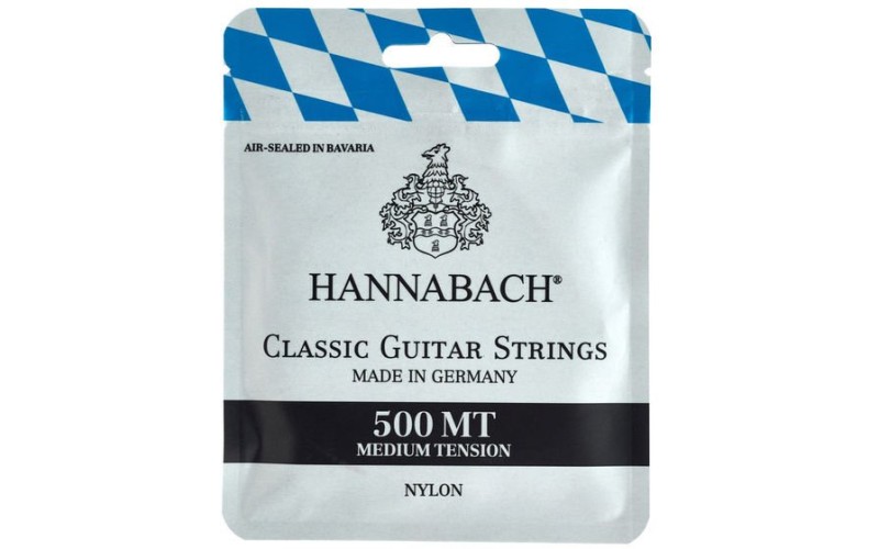 Hannabach 500MT Комплект струн для классической гитары, посеребренная медь, среднее натяжение