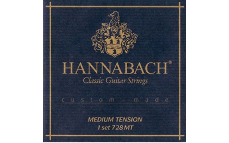 Hannabach 728MT Custom Made Black Комплект струн для классической гитары, среднее натяжение