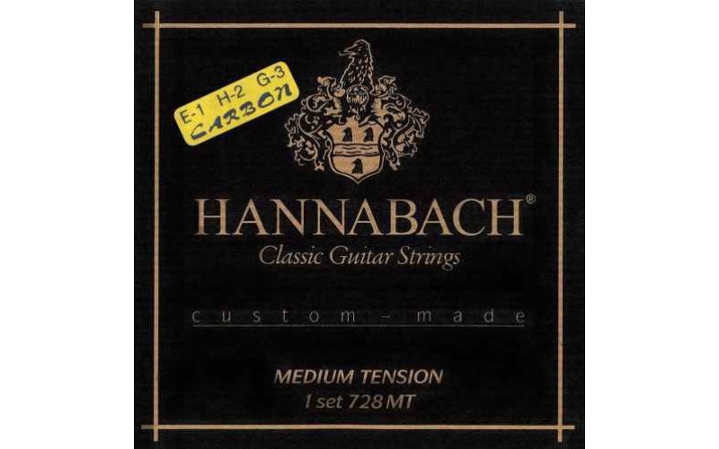 Hannabach 728MTC CARBON Custom Made Комплект струн для классической гитары, карбон/посеребренные
