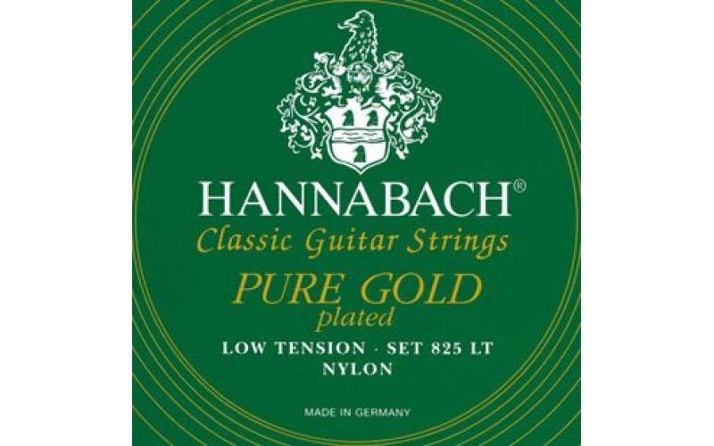 Hannabach 825LT Green PURE GOLD Комплект струн для классической гитары нейлон/позолоченные