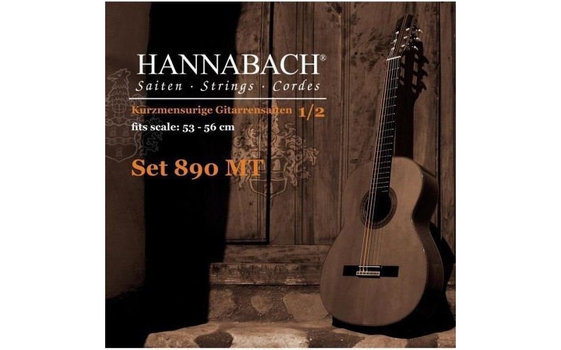 Hannabach 890MT12 Комплект струн для классической гитары 1/2 нейлон, посеребренные