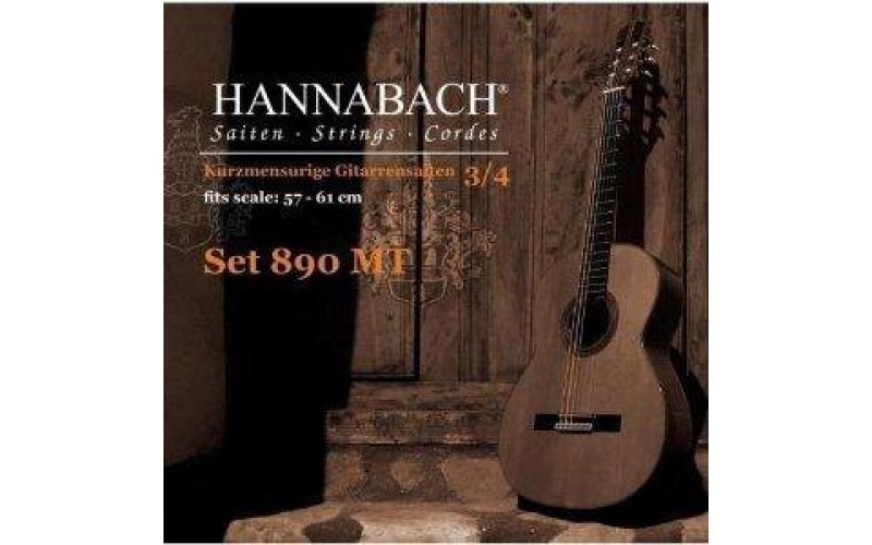 Hannabach 890MT34 KINDER GUITAR SIZE Комплект струн для классической гитары 3/4 посеребренные