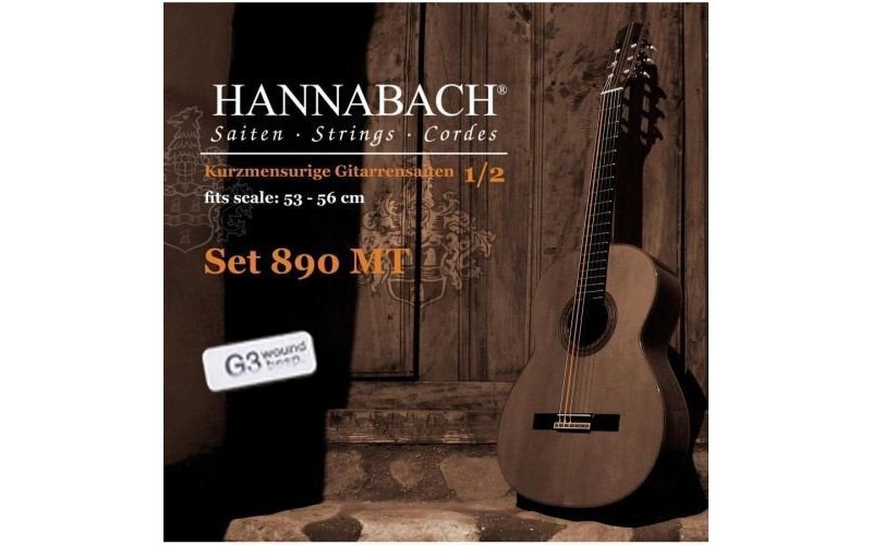 Hannabach 890MTGW12 KINDER GUITAR SIZE Струны для классической гитары 1/2, посеребренные