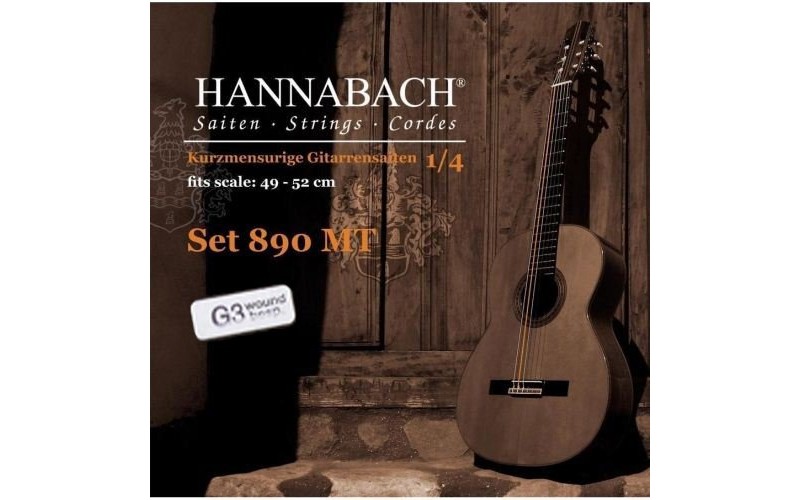 Hannabach 890MTGW14 KINDER GUITAR SIZE Струны для классической гитары 1/4, посеребренные