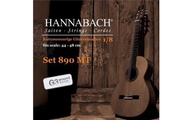 Hannabach 890MTGW18 KINDER GUITAR SIZE Струны для классической гитары 1/8, посеребренные