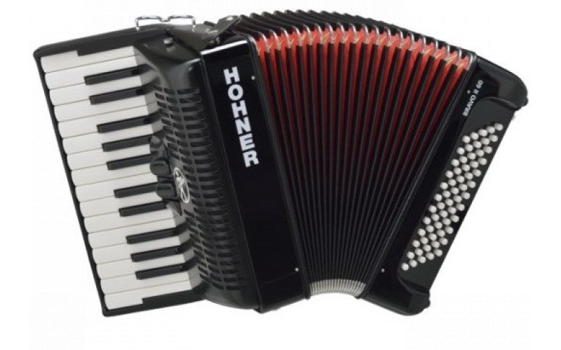 HOHNER Bravo II 60 (A1696) black - аккордеон, 2-х голосный