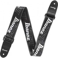 IBANEZ GSD50-P6 DESIGN STRAP - IBANEZ LOGO гитарный ремень, цвет черный с логотипами Ibanez
