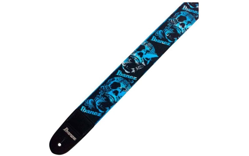 IBANEZ GSD50-P8 DESIGN STRAP - SKULL гитарный ремень, цвет черный с черепами