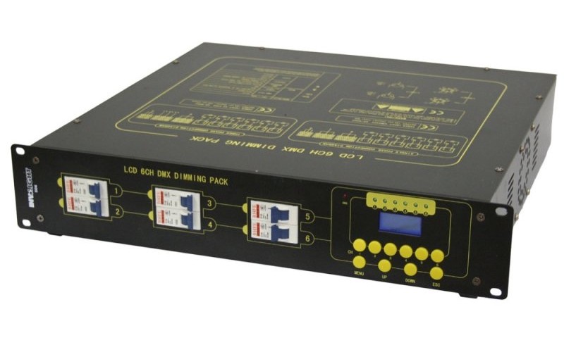 Involight DD6 - диммер, 6 каналов, 2,2 кВт на канал, дроссели, DMX-512, аналоговое 0-10 В