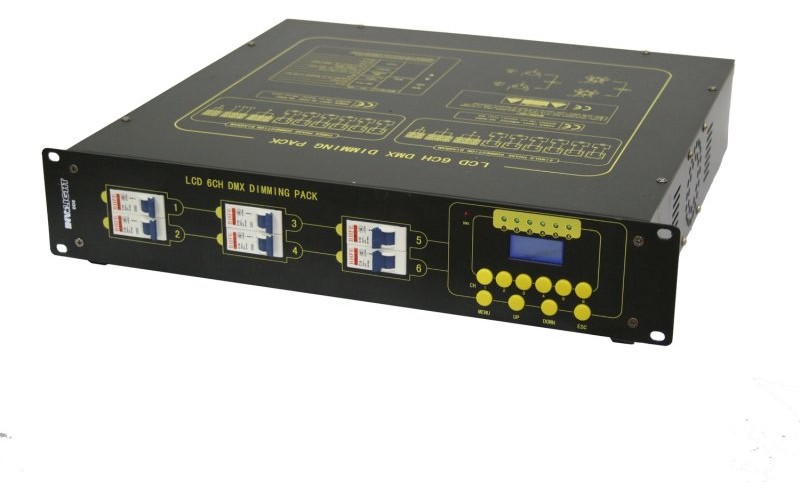Involight DD6 - диммер, 6 каналов, 2,2 кВт на канал, дроссели, DMX-512, аналоговое 0-10 В