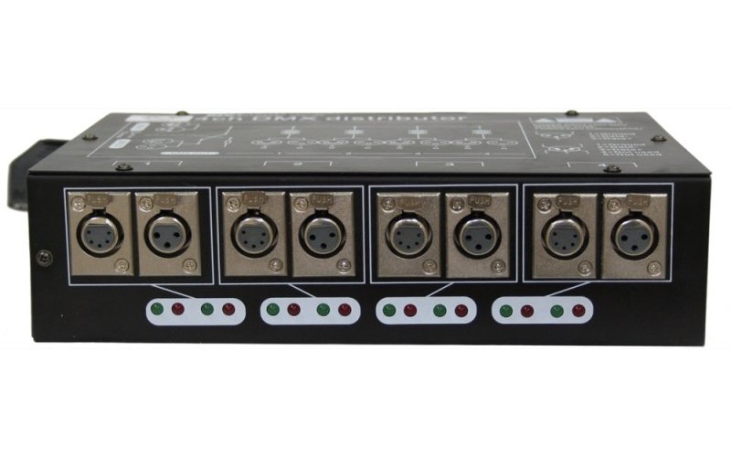 Involight DMXD400 - сплиттер DMX сигнала, 1 вход XLR, 4 выхода XLR, гальваническая развязка