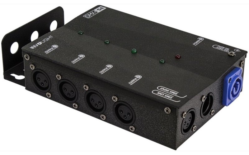 Involight DMXS4 - сплиттер DMX сигнала, 1 вход XLR, 4 выхода XLR, гальваническая развязка
