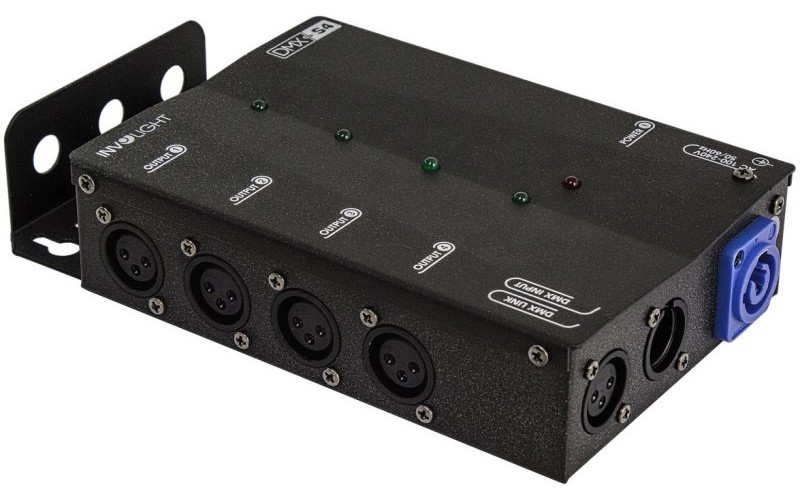 Involight DMXS4 - сплиттер DMX сигнала, 1 вход XLR, 4 выхода XLR, гальваническая развязка