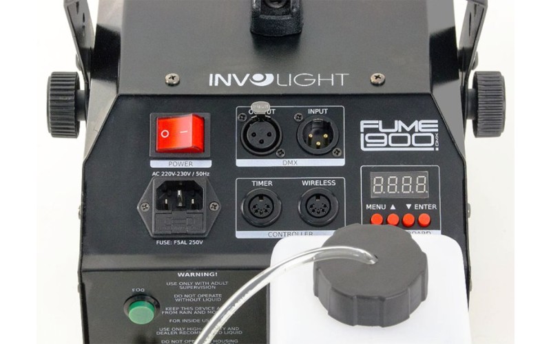 Involight Fume900DMX - Генератор дыма 850 Вт. Беспроводной пульт ДУ, DMX 512-1канал