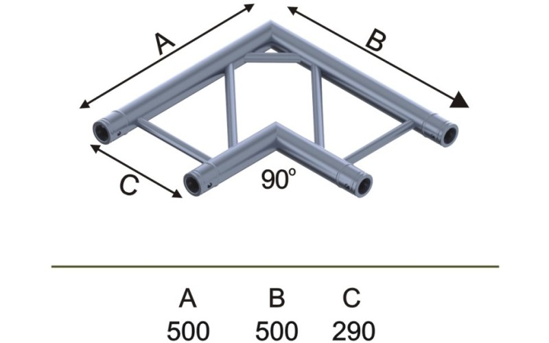 Involight IFX29-C03 - Угловой модуль для 2-х ферм 90*, плоский, 290х500 (4 шт CC29SET)
