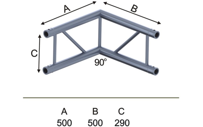 Involight IFX29-C08 - Угловой модуль для 2-х ферм 90*, плоский, вертикальный, 290х500 (4 шт CC29SET)